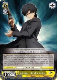 Kiritsugu - Belief in Justice (RRR) - Fate/Zero - Weiss Schwarz card