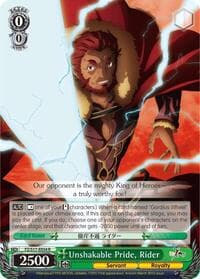 Unshakable Pride, Rider - Fate/Zero - Weiss Schwarz card