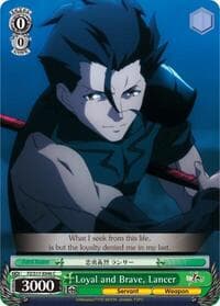 Loyal and Brave, Lancer - Fate/Zero - Weiss Schwarz card