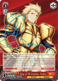King of All Creation, Archer (SP) - Fate/Zero - Weiss Schwarz card