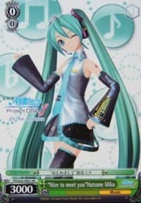 "Nice to meet you"Hatsune Miku - Hatsune Miku -Project DIVA- f - Weiss Schwarz card