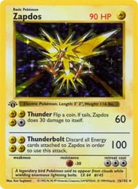 Zapdos - Base Set (Shadowless) - Pokemon card