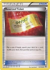 Reserved Ticket - XY - BREAKthrough - Pokemon card