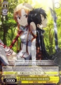 In the Sunlight Forest, Asuna & Kirito - Sword Art Online Vol.2 - Weiss Schwarz card