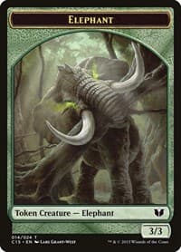Elephant // Saproling Double-Sided Token - Commander 2015 - Magic: The Gathering card