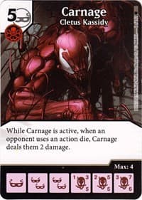 Carnage - Cletus Kassidy - The Amazing Spider-Man - Dice Masters card