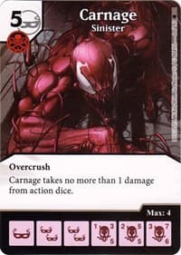 Carnage - Sinister - The Amazing Spider-Man - Dice Masters card