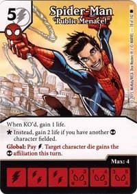 Spider-Man - "Public Menace!" - The Amazing Spider-Man - Dice Masters card