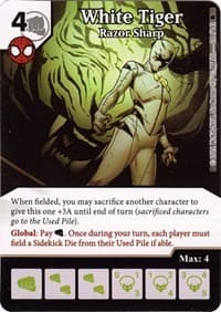 White Tiger - Razor Sharp - The Amazing Spider-Man - Dice Masters card