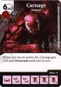 Carnage - Insane - The Amazing Spider-Man - Dice Masters card