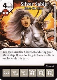 Silver Sable - Hero for Hire - The Amazing Spider-Man - Dice Masters card