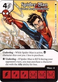 Spider-Man - Great Responsibility - The Amazing Spider-Man - Dice Masters card