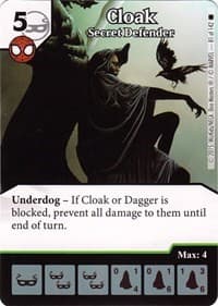 Cloak - Secret Defender - The Amazing Spider-Man - Dice Masters card