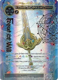 Excalibur, the Spirit God's Sword (Full Art) - The Twilight Wanderer - Force of Will card