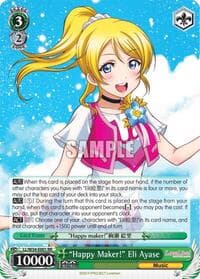 "Happy Maker!" Eli Ayase - Love Live! Vol. 2 - Weiss Schwarz card