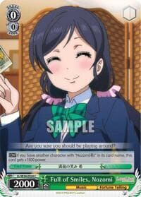 Full of Smiles, Nozomi - Love Live! Vol. 2 - Weiss Schwarz card