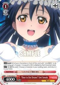 "Door to Our Dreams" Umi Sonoda - Love Live! Vol. 2 - Weiss Schwarz card