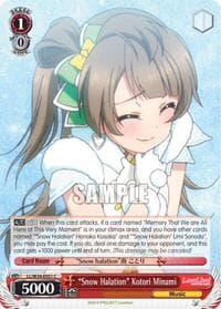 "Snow Halation" Kotori Minami - Love Live! Vol. 2 - Weiss Schwarz card
