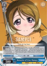 Memories of Live, Hanayo - Love Live! Vol. 2 - Weiss Schwarz card