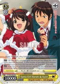 Santa Girl Haruhi & Kyon - The Melancholy of Haruhi Suzumiya - Weiss Schwarz card