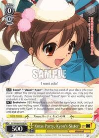 Xmas Party, Kyon's Sister (SR) - The Melancholy of Haruhi Suzumiya - Weiss Schwarz card