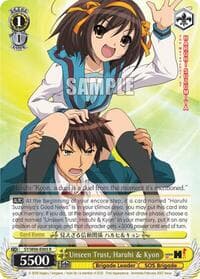 Unseen Trust, Haruhi & Kyon - The Melancholy of Haruhi Suzumiya - Weiss Schwarz card