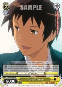 "Usual" Kyon - The Melancholy of Haruhi Suzumiya - Weiss Schwarz card