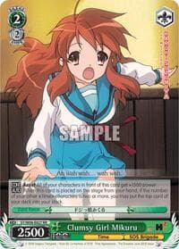 Clumsy Girl Mikuru - The Melancholy of Haruhi Suzumiya - Weiss Schwarz card