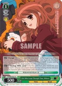 Girl Who Leapt Through Time, Mikuru - The Melancholy of Haruhi Suzumiya - Weiss Schwarz card