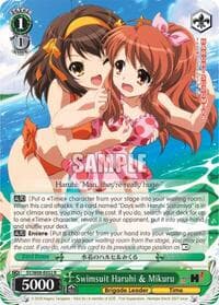 Swimsuit Haruhi & Mikuru - The Melancholy of Haruhi Suzumiya - Weiss Schwarz card