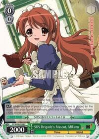 SOS Brigade's Mascot, Mikuru - The Melancholy of Haruhi Suzumiya - Weiss Schwarz card
