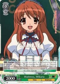 Waitress, Mikuru - The Melancholy of Haruhi Suzumiya - Weiss Schwarz card