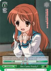 She Came Freely? - The Melancholy of Haruhi Suzumiya - Weiss Schwarz card
