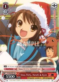 Xmas Party, Haruhi & Kyon - The Melancholy of Haruhi Suzumiya - Weiss Schwarz card