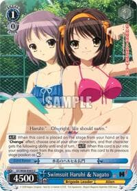 Swimsuit Haruhi & Nagato - The Melancholy of Haruhi Suzumiya - Weiss Schwarz card