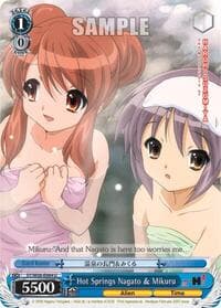 Hot Springs Nagato & Mikuru - The Melancholy of Haruhi Suzumiya - Weiss Schwarz card