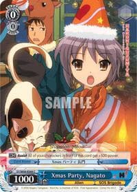 Xmas Party, Nagato - The Melancholy of Haruhi Suzumiya - Weiss Schwarz card