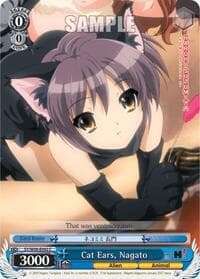 Cat Ears, Nagato - The Melancholy of Haruhi Suzumiya - Weiss Schwarz card