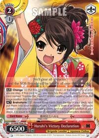 Haruhi's Victory Declaration (TD) - The Melancholy of Haruhi Suzumiya - Weiss Schwarz card