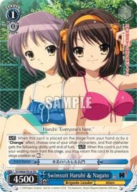 Swimsuit Haruhi & Nagato (TD) - The Melancholy of Haruhi Suzumiya - Weiss Schwarz card
