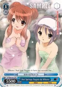 Hot Springs Nagato & Mikuru (TD) - The Melancholy of Haruhi Suzumiya - Weiss Schwarz card