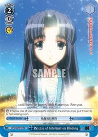 Release of Information Binding (TD) - The Melancholy of Haruhi Suzumiya - Weiss Schwarz card