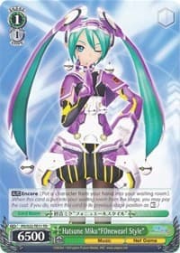 Hatsune Miku"FOnewearl Style" (TD) - Hatsune Miku -Project DIVA- f - Weiss Schwarz card