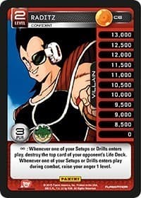 Raditz - Confident - Panini: Heroes & Villains - Dragon Ball Z TCG card