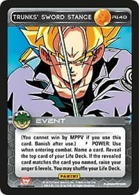 Trunks' Sword Stance - Panini: Heroes & Villains - Dragon Ball Z TCG card