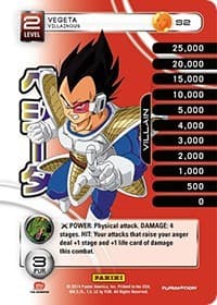Vegeta - Villainous (High Tech Foil) - Panini: Set 1 - Dragon Ball Z TCG card