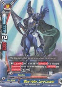 Blue Valor, Lord Lancer - Terror of the Inverse Omni Lords - Future Card BuddyFight card