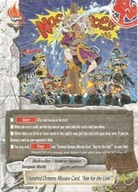 Hundred Demons Mission Card, "Aim for the Link!" - Lord of Hundred Thunders - Future Card BuddyFight card