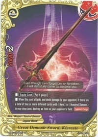 Great Demonic Sword, Klarente - Lord of Hundred Thunders - Future Card BuddyFight card
