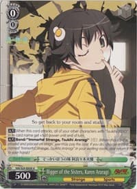 Bigger of the Sisters, Karen Araragi - NISEMONOGATARI - Weiss Schwarz card